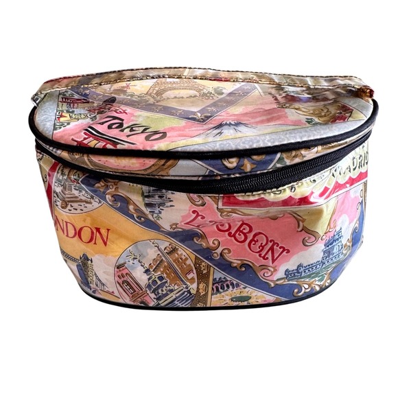 Nick & Nora Handbags - Nick & Nora Travel Makeup Bag Postcard Dopp Kit Cosmetic Bag Vanity Case